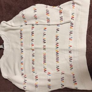 CJ Banks Cream Knit Crewneck Sweater